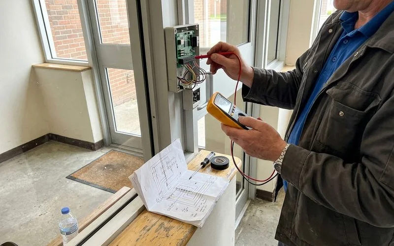 Automatic Door Repair & Maintenance in progress