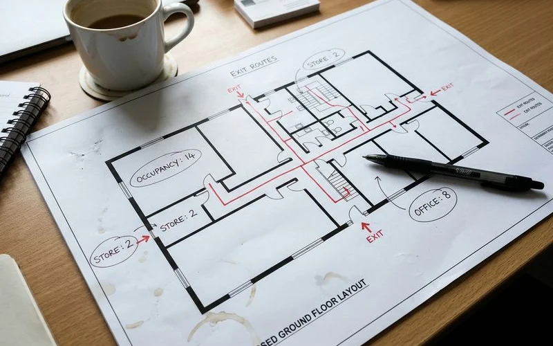 Decision checklist over a building floor-plan