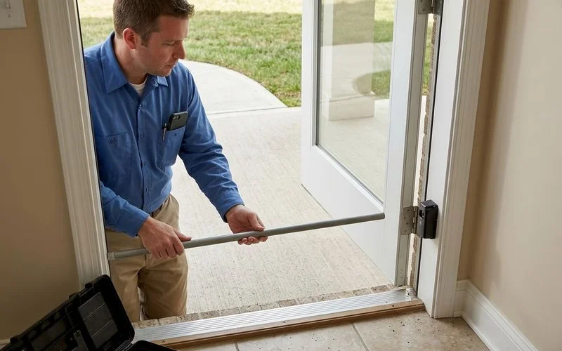 Infrared beam zone across a door threshold