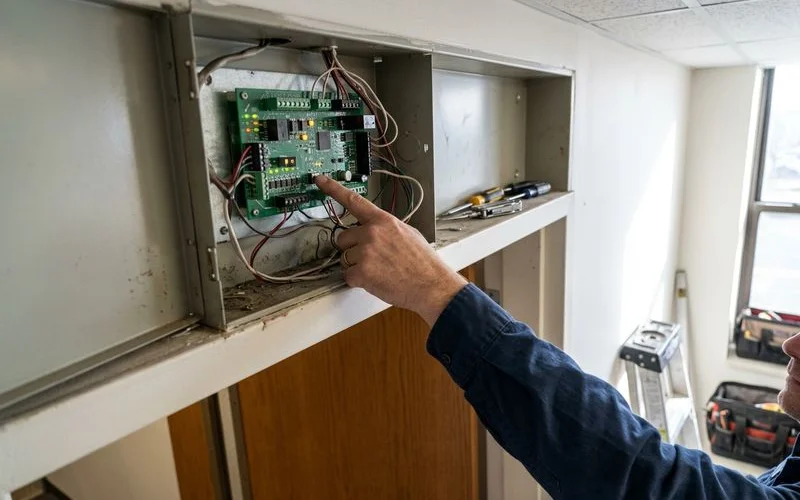 Door controller board being reset